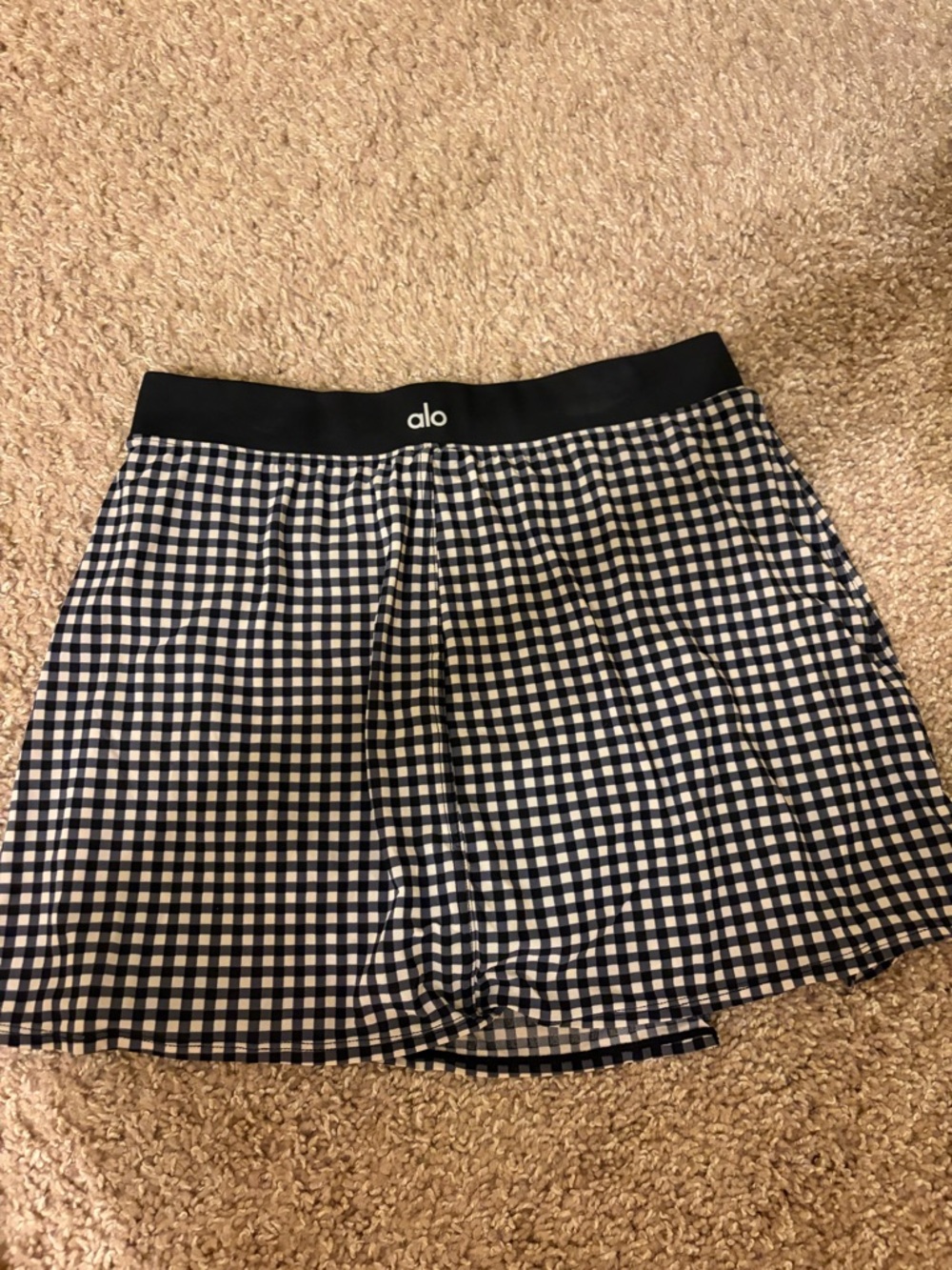 Alo Gingham Black & White Tennis Skirt - Picture 5 of 6